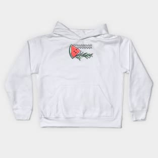 watermelon flag (colored) Kids Hoodie